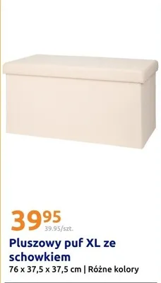 Pluszowy puf XL ze schowkiem promocja w Action