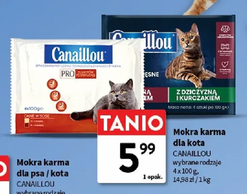 Mokra karma dla kota Canaillou promocja w Intermarche
