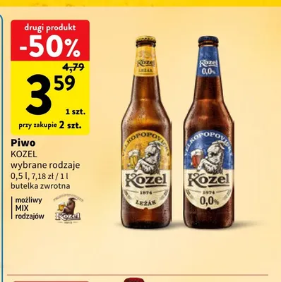 Piwo Kozel Ležák promocja w Intermarche