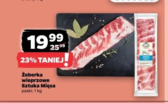 Żeberka wieprzowe Sztuka Mięsa paski promocja w Netto