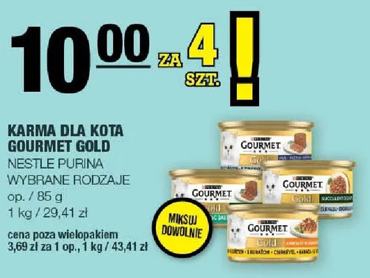 Karma dla kota Gourmet Gold wybrane rodzaje promocja w SPAR