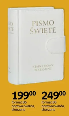 Pismo Święte Stary i Nowy Testament format B6 oprawa twarda skórzana promocja w Empik