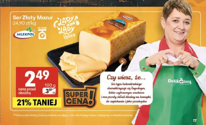 Ser Złoty Mazur Mlekpol promocja w Delikatesy Centrum
