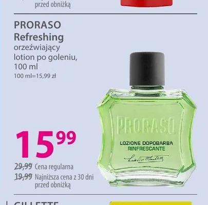 Orzeźwiający lotion po goleniu PRORASO Refreshing promocja w Hebe