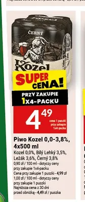 Piwo Kozel Bily Lehky 3,5% 4-pak 500 ml promocja w Twój Market