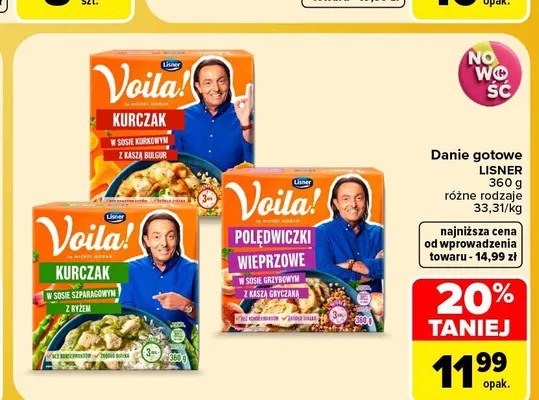 Danie gotowe Voila! Kurczak w sosie kurkowym z kaszą bulgur Lisner promocja w Carrefour Market