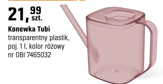 Konewka Tubi transparentny plastik promocja w OBI