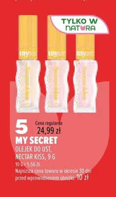 Olejek do ust My Secret Nectar Kiss promocja w Drogerie Natura