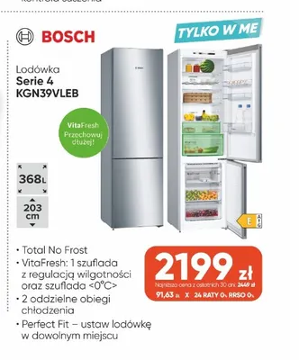 Lodówka Bosch Serie 4 KGN39VLEB promocja w Max Elektro