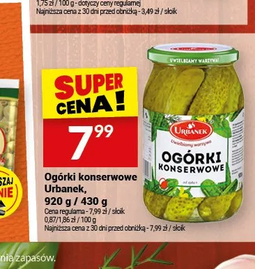 Ogórki konserwowe Urbanek promocja w Twój Market