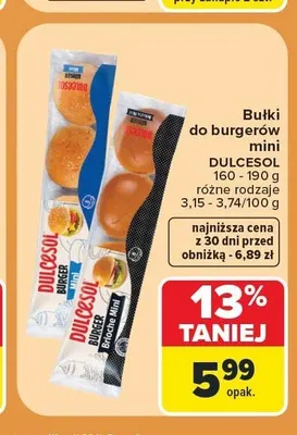 Bułki do burgerów mini Dulcesol promocja w Carrefour