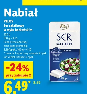 Ser sałatkowy w stylu bałkańskim Pilos promocja w Lidl