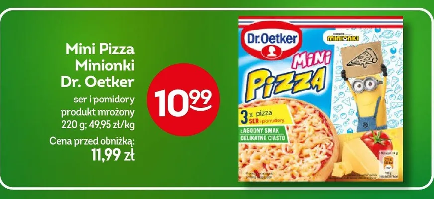 Mini Pizza Minionki Dr.Oetker ser i pomidory mrożona promocja w Żabka