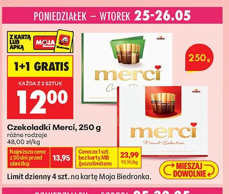 Czekoladki Merci promocja w Biedronka