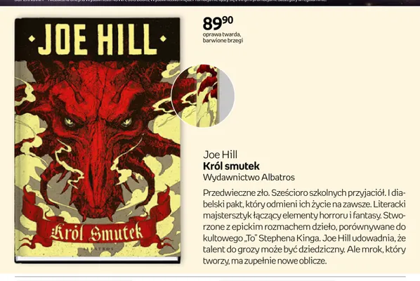 Książka Król smutek Joe Hill promocja w Empik