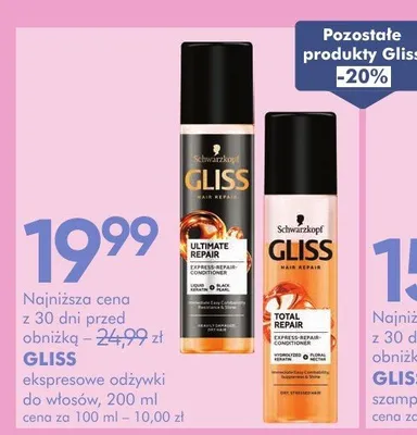 Odżywka do włosów Gliss Ultimate Repair promocja w Super-Pharm