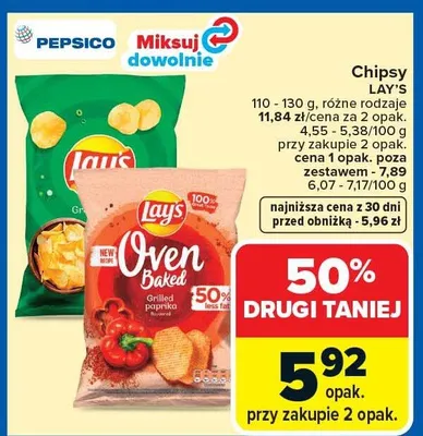 Chipsy Lay's Oven Baked różne rodzaje promocja w Carrefour