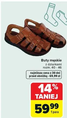 Buty męskie z dziurkami rozm. 40-46 promocja w Carrefour