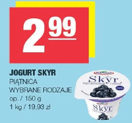 Jogurt Skyr wybrane rodzaje promocja w SPAR