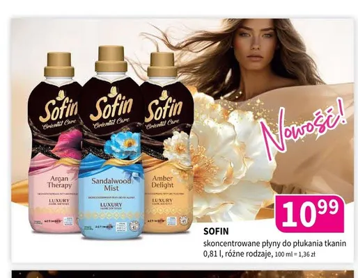 Skoncentrowany płyn do płukania tkanin Sofin Amber Delight promocja w Drogerie Polskie