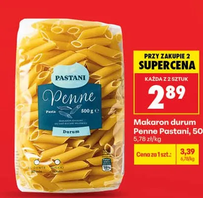 Makaron durum Penne Pastani promocja w Biedronka