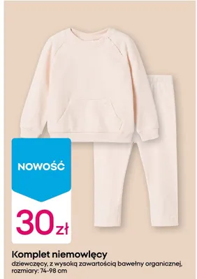 Komplet niemowlęcy dziewczęcy, z wysoką zawartością bawełny organicznej promocja w Pepco