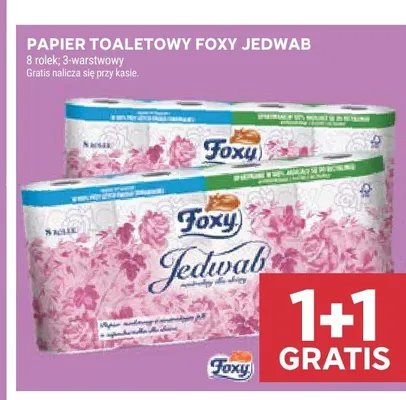 Papier toaletowy Foxy Jedwab 8 rolek promocja w Stokrotka