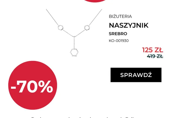 Naszyjnik Briju srebro promocja w Briju