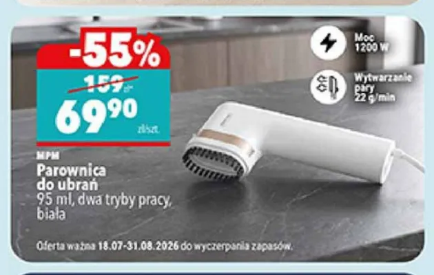 Parownica do ubrań MPM promocja w Biedronka