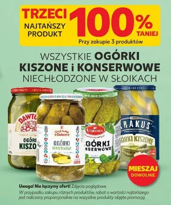 Wszystkie ogórki kiszone i konserwowe promocja w Kaufland