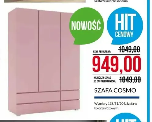 Szafa Cosmo promocja w Abra Meble