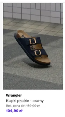 Klapki płaskie Wrangler czarny promocja w Lounge by Zalando