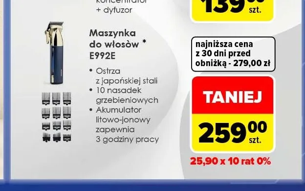 Maszynka do włosów E992E BaByliss promocja w Carrefour