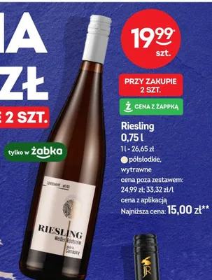 Wino Riesling Weltden Edelstein wytrawne białe promocja w Żabka