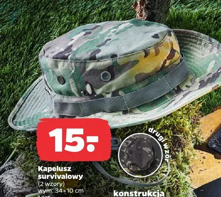 Kapelusz survivalowy wym. 34x10cm Netto promocja w Netto