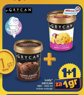 Lody sorbet mango-marakuja Grycan promocja w Carrefour
