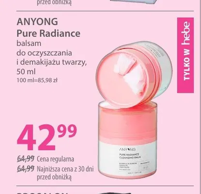 Balsam do oczyszczania i demakijażu twarzy Anyong Pure Radiance promocja w Hebe