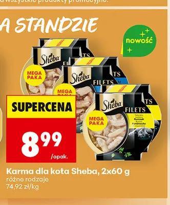Karma dla kota Sheba 2-pak 60 g promocja w Biedronka
