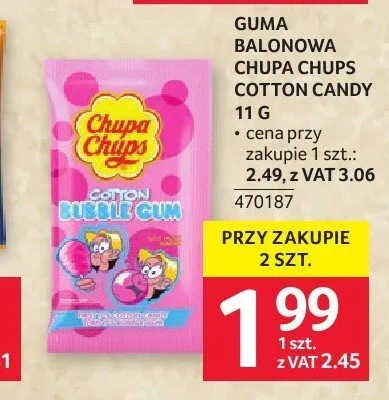 Guma balonowa Chupa Chups Cotton Candy promocja w Selgros