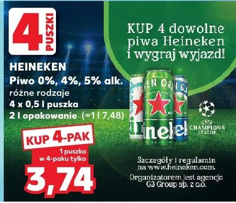 Piwo 0%, 4%, 5% alk. różne rodzaje promocja w Kaufland