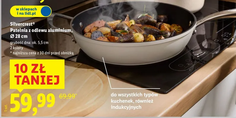 Patelnia z odlewu aluminium Ø28 cm promocja w Lidl