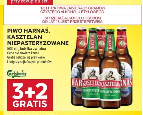 Piwo Kasztelan niepasteryzowane promocja w Stokrotka