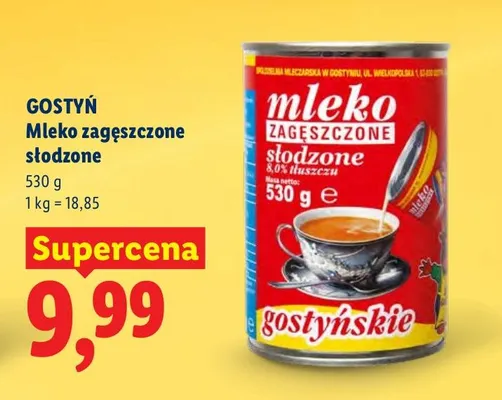 Mleko zagęszczone słodzone promocja w Lidl