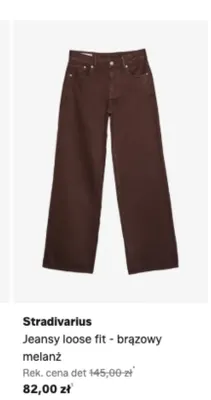 Jeansy loose fit Stradivarius brązowy melanż promocja w Lounge by Zalando