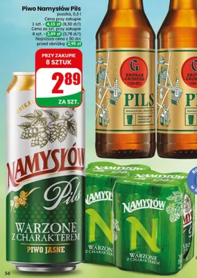 Piwo Namysłów Pils puszka promocja w Dino