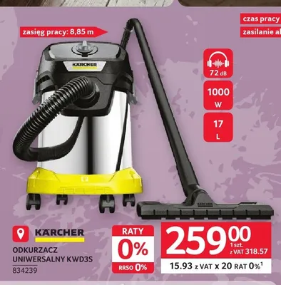 Odkurzacz uniwersalny Kärcher KWD3S promocja w Selgros