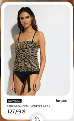 Tankini bandeau komplet 2-cz. Bonprix promocja w bonprix