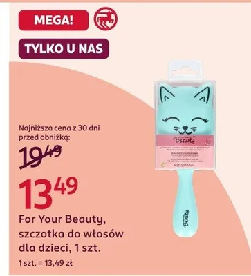 Szczotka do włosów dla dzieci For Your Beauty, szczotka do włosów dla dzieci, 1 szt. promocja w Rossmann