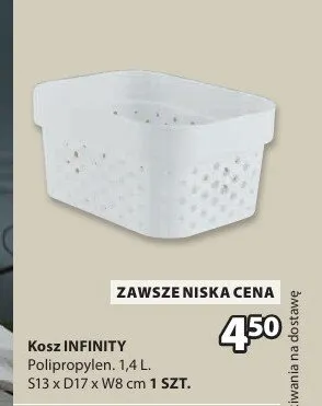 Kosz INFINITY 1,4l S13xD17xW8cm promocja w Jysk