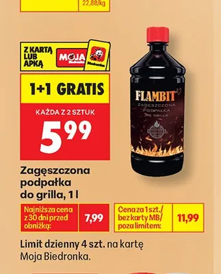 Zagęszczona podpałka do grilla Flambit promocja w Biedronka